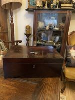 Antique Victorian Wooden Jewellery / Storage Box 