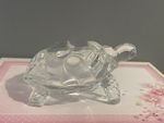 Vintage Crystal Glass Tortoise Figurine Paperweight Large Weight 840g Ornament 