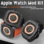 For Apple Watch Ultra / Ultra2 49mm Carbon Fibre Case Fluororubber Str