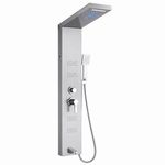 LED Shower Panel Tower 5 Function Rain Waterfall Massage Jets Handheld Silver
