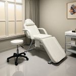 White Beauty Bed Adjustable Massage Table Spa Salon Bed Tattoo Recliner w/Stool
