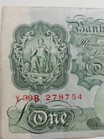 Vintage Bank of England One Pound Note Y39B 278754