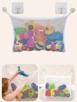 Bath Toy Storage Net with Suction Hook Large Capacity Mesh Organizer-UK