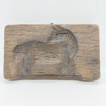 Antique Wood Horse Carving Biscuit Cookie or Butter Mould Press Folk Art