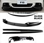 BMW F10 5 SERIES BODY KIT FRONT LIP SPLITTER DIFFUSER SPOILER SIDES GLOSS BLACK