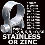 Mini Hose Jubilee Clip Clamp Fuel Line Petrol Pipe Clamps Clips Stainless Zinc