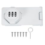 sourcing map Password Hasp Locks Keyless Combination Lock 4 Inch 4", White