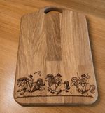 Engraved thelwell design shetland pony solid Oak Chopping Board