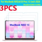 For MacBook Neo 13-inch A3404 / A3405 Tempered Glass Screen Protector