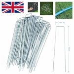 WEED FABRIC GALVANISED STAPLES GARDEN TURF PINS SECURING PEGS U ARTIFICIAL GRASS
