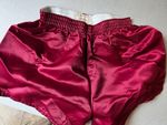 Unisex Adults Red Solid Nylon Bermuda Shorts, Elastic Waist, Size S Regular