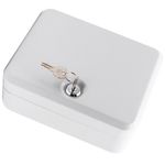 20 Slot Steel Key Organizer Wall Mounted Cabinet With Lock And Key Tags White
