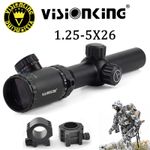 Visionking 1.25-5x26 Rifle Scope Hunting 30 three-pin German1 Reticle 223 & Ring