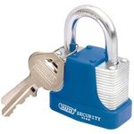Draper Laminated Steel Security Padlock & 2 Keys Hardened Steel Shackle 44mm
