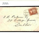 GB QV 1857 Cover COLOURED CANCEL *Violet-Blue* Edinburgh Dotted Circle RARE 358k