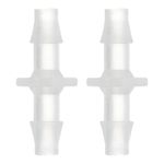 2Pcs Plastic Hose Barb Fitting 1/4"x1/4" Barb Pipe Connectors Fitting Adapter