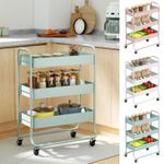 3-Tier Storage Trolley on Wheels, Rolling Utility Cart for Kitchen, Refurbished