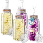 HEFTMAN Fermenting Jar Safe Airlock Silicone Lids Kefir Kimchi 2 Litre 4 Pack