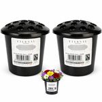 Grave Pot with Lid - Black Vase Flower Holder For Memorial Cemetery Graves