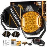 AUXBEAM 7" LED Pods Light Side Shooter Lighting Spotlights w Amber DRL For Jeep