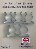 PACK OF 5 TOOL CLIPS/ SPRING CLIPS ZINC 1 and 1/8" (28mm) *UK seller*