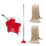 20L Kentucky Wringer Mop Bucket Set Including Handle & Mop Industrial Commercial