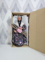 Vintage Santon, Old Woman Carrying Firewood,S. Peirano, France. 