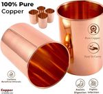 100% Copper Drinking Water Glass Cup Tumbler Mug Ayurveda Health Yoga - 300 ml