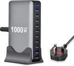 1000W GaN Fast Charger Hub 8x USB-C PD 140W 2x USB-A Desktop Charging Station