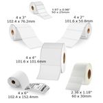 Thermal Label Address Rolls 50x25mm 60x30mm 4x2" 4x3" 4x4" 4x6" For Zebra CS