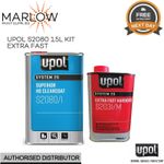 U-POL S2080 Clear Coat Lacquer Kit 1.5L with S2031 Fast Hardener, UV Resistant