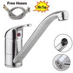 Modern Kitchen Sink Mixer Taps Swivel Spout Single Lever Tap Luna Mono Chrome UK