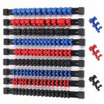 9PCS Socket Rail Storage Holder Organizer Tray Set 1/2" 3/8" 1/4" Wall Mount ABS