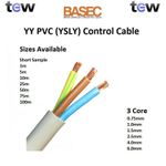 3 Core YY PVC (YSLY) Cable Sizes 0.75mm, 1.0mm, 1.5mm, 2.5mm, 4.0mm, 6.0mm