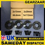 2x15mm, 2x20mm Hubcentric Wheel Spacers For Audi A5 8T3 8TA 8F7 5x112mm 66.6 CB
