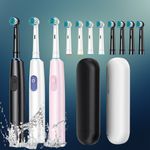 Electric Toothbrush Rotating Sonic Adult Deep Clean Whitening 4/8 Brush Heads US