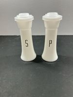 Vintage Tupperware Salt & Pepper Shakers 6.5" White Hourglass #718 Brand New