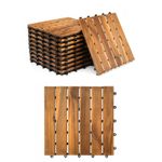 Interlocking Wooden Decking Tiles 30x30cm Outdoor Patio Garden Floor Terrace