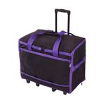 XL Sewing Machine Trolley Bag Plain Black with Purple Trim - 60 x 42 x 30cm