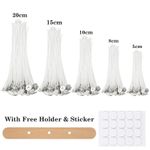 PRE WAXED CANDLE WICKS WITH SUSTAINERS LONG TABBED FOR CANDLE MAKING CRAFT