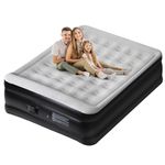 King Inflatable Air Mattress Built-in Electric Pump Blow Up Bed 203x152x47cm