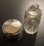 Antique Hallmarked Silver Topped & Cut Glass Perfume Scent Bottle