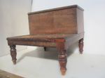 Antique Wooden Bed Steps Library Step Foot Stool Storage Victorian Old Wood Seat