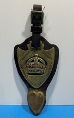 STUNNING NATIONAL HORSE BRASS SOCIETY, 2010 MEMBERS BRASS ON LEATHER STRAP 