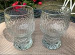 2 x Vintage RAVENHEAD Siesta Goblet Glasses. Beer, Lager, Juice. Bark Textured