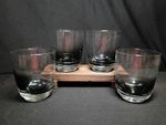 Mikasa Swirl Smoke Gray DOF Whiskey Rocks Glasses 4.25" Set of 4
