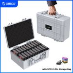 ORICO 20 Bay Hard Drive Protection Case Shock-proof w/ 5PC 3.5in SSD Storage Bag