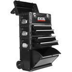 Mobile Roller Chest Trolley Cart Storage Cabinet Tool Box 4 Drawer Garage Black