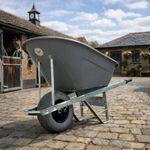 OX WHEELBARROW 160L GREY PUNCTURE PROOF Tyre Wheel Heavy Duty Stable Plastic