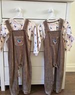 JoJo Maman Bébé Corduroy Dungaree Playsuit Duck Set 18-24 months twin